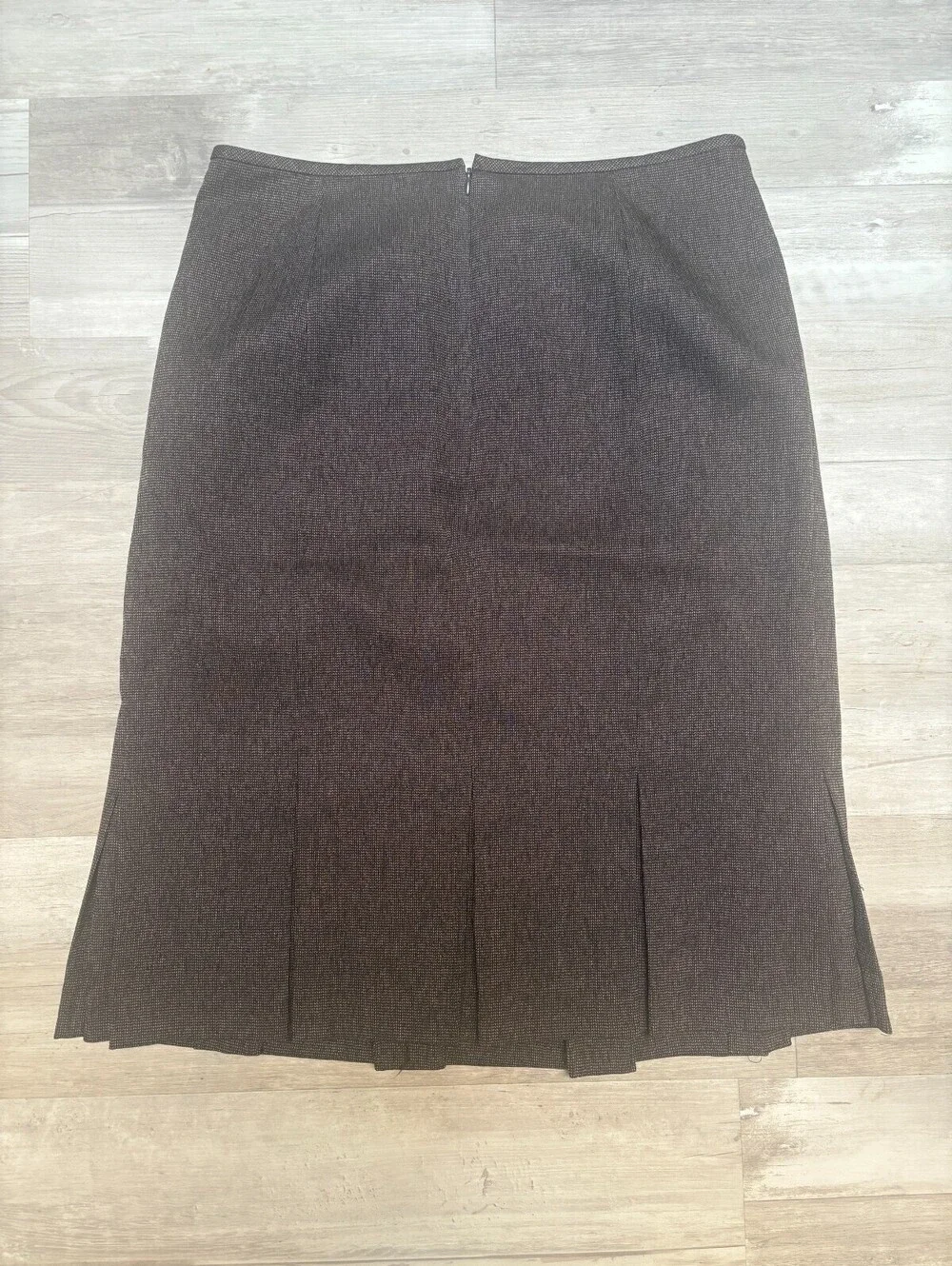 Evan-Picone Women’s Size 8 Brown Pleated Hem Career Skirt Lined